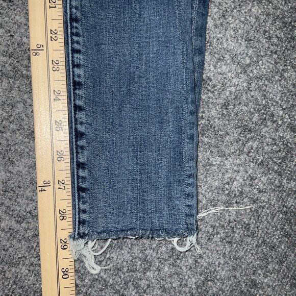 FRAME Jeans Womens Size 28 Blue Denim Le Skinny De Jeanne Distressed Raw Hem - Picture 8 of 12